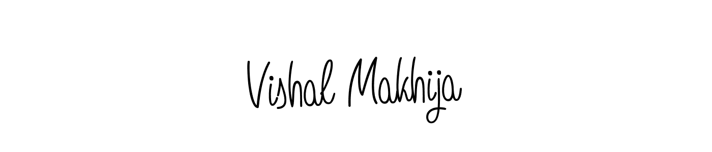 You should practise on your own different ways (Angelique-Rose-font-FFP) to write your name (Vishal Makhija) in signature. don't let someone else do it for you. Vishal Makhija signature style 5 images and pictures png