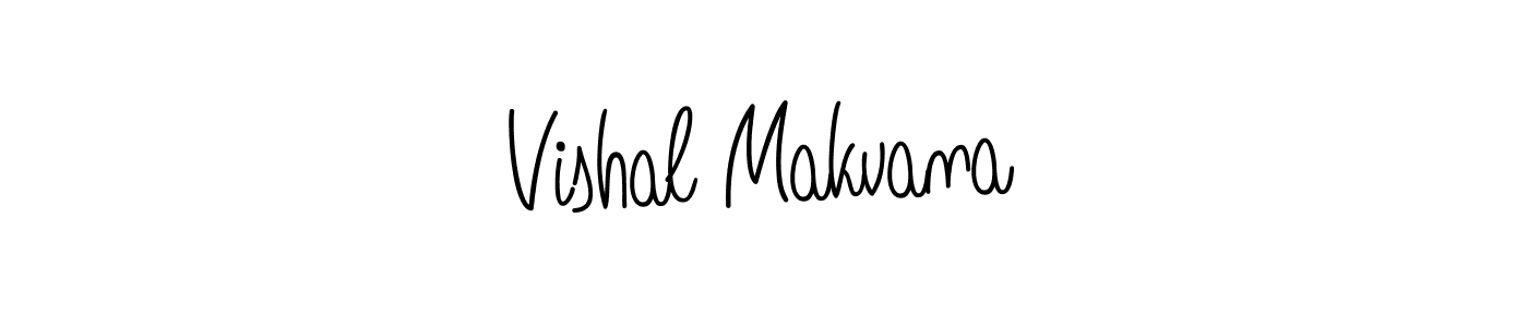 You should practise on your own different ways (Angelique-Rose-font-FFP) to write your name (Vishal Makvana) in signature. don't let someone else do it for you. Vishal Makvana signature style 5 images and pictures png