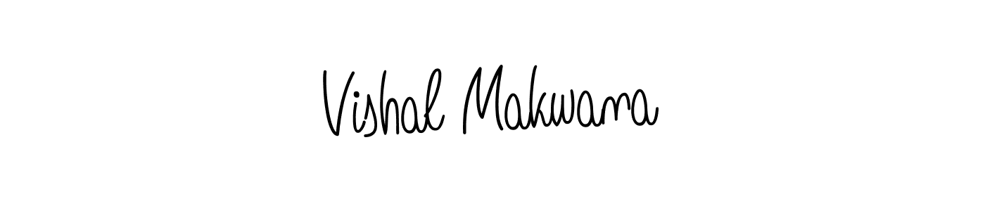 Vishal Makwana stylish signature style. Best Handwritten Sign (Angelique-Rose-font-FFP) for my name. Handwritten Signature Collection Ideas for my name Vishal Makwana. Vishal Makwana signature style 5 images and pictures png