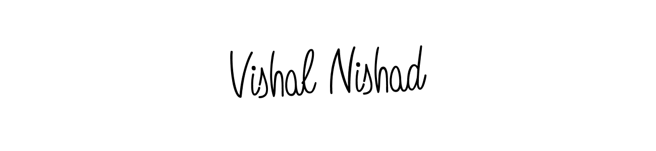 Make a beautiful signature design for name Vishal Nishad. With this signature (Angelique-Rose-font-FFP) style, you can create a handwritten signature for free. Vishal Nishad signature style 5 images and pictures png