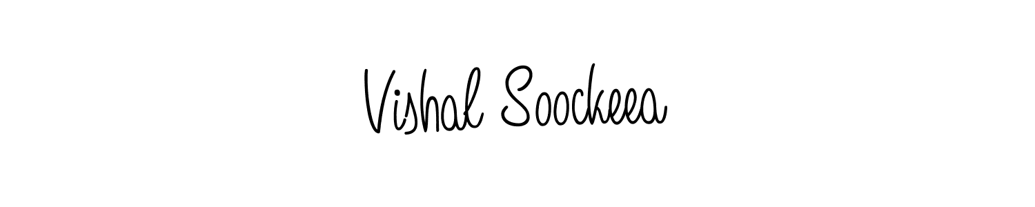 You should practise on your own different ways (Angelique-Rose-font-FFP) to write your name (Vishal Soockeea) in signature. don't let someone else do it for you. Vishal Soockeea signature style 5 images and pictures png