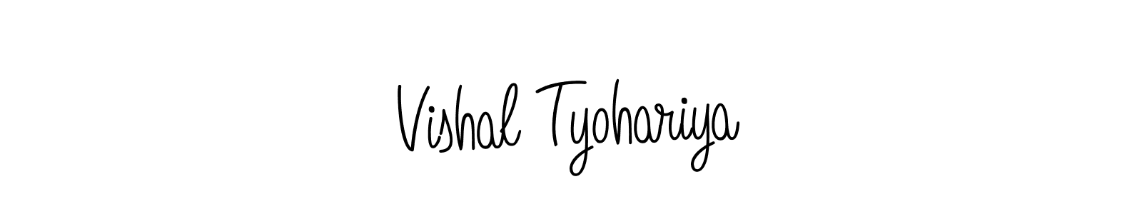 You should practise on your own different ways (Angelique-Rose-font-FFP) to write your name (Vishal Tyohariya) in signature. don't let someone else do it for you. Vishal Tyohariya signature style 5 images and pictures png
