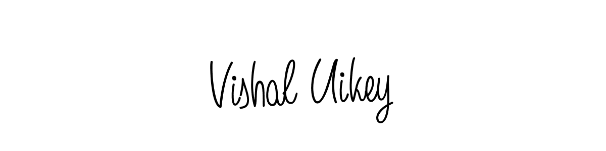 You should practise on your own different ways (Angelique-Rose-font-FFP) to write your name (Vishal Uikey) in signature. don't let someone else do it for you. Vishal Uikey signature style 5 images and pictures png