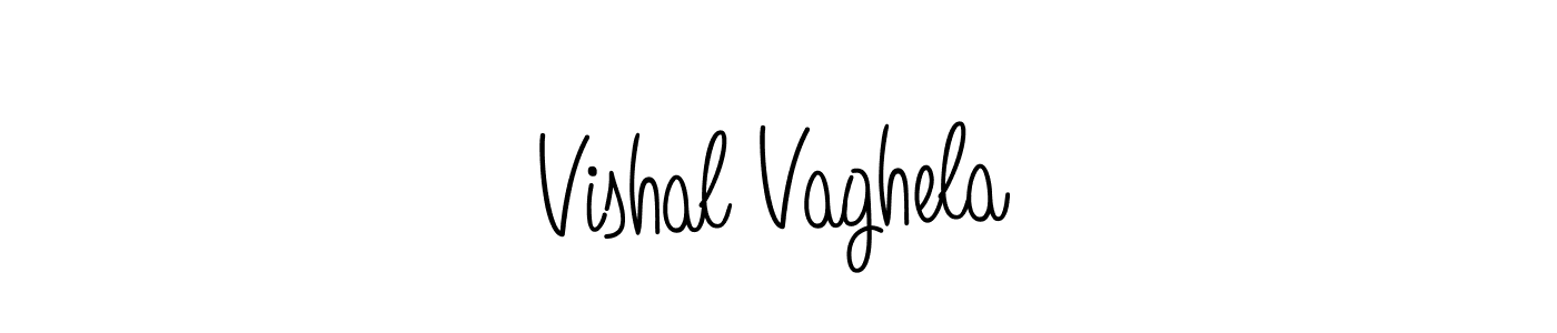 The best way (Angelique-Rose-font-FFP) to make a short signature is to pick only two or three words in your name. The name Vishal Vaghela include a total of six letters. For converting this name. Vishal Vaghela signature style 5 images and pictures png