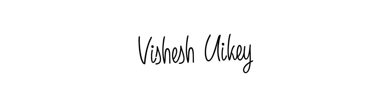 How to make Vishesh Uikey name signature. Use Angelique-Rose-font-FFP style for creating short signs online. This is the latest handwritten sign. Vishesh Uikey signature style 5 images and pictures png