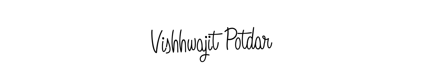Vishhwajit Potdar stylish signature style. Best Handwritten Sign (Angelique-Rose-font-FFP) for my name. Handwritten Signature Collection Ideas for my name Vishhwajit Potdar. Vishhwajit Potdar signature style 5 images and pictures png