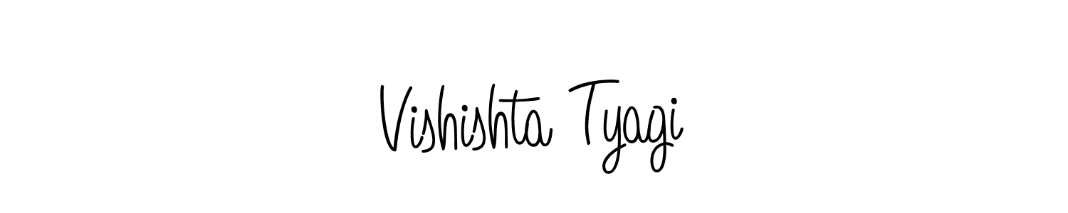 You should practise on your own different ways (Angelique-Rose-font-FFP) to write your name (Vishishta Tyagi) in signature. don't let someone else do it for you. Vishishta Tyagi signature style 5 images and pictures png