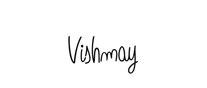 if you are searching for the best signature style for your name Vishmay. so please give up your signature search. here we have designed multiple signature styles  using Angelique-Rose-font-FFP. Vishmay signature style 5 images and pictures png