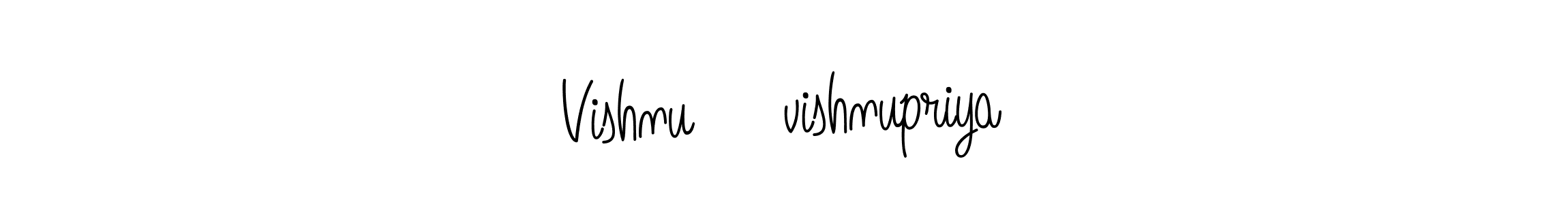 Vishnu♥️vishnupriya stylish signature style. Best Handwritten Sign (Angelique-Rose-font-FFP) for my name. Handwritten Signature Collection Ideas for my name Vishnu♥️vishnupriya. Vishnu♥️vishnupriya signature style 5 images and pictures png