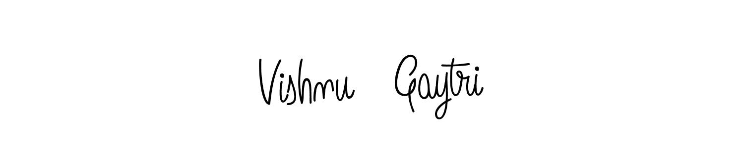 Design your own signature with our free online signature maker. With this signature software, you can create a handwritten (Angelique-Rose-font-FFP) signature for name Vishnu   Gaytri. Vishnu   Gaytri signature style 5 images and pictures png