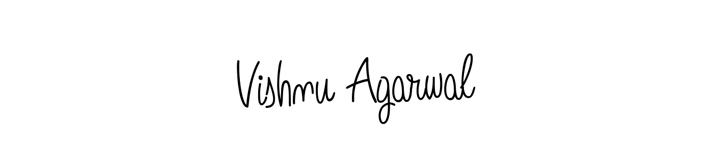 How to make Vishnu Agarwal name signature. Use Angelique-Rose-font-FFP style for creating short signs online. This is the latest handwritten sign. Vishnu Agarwal signature style 5 images and pictures png