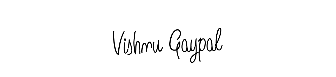 How to Draw Vishnu Gaypal signature style? Angelique-Rose-font-FFP is a latest design signature styles for name Vishnu Gaypal. Vishnu Gaypal signature style 5 images and pictures png