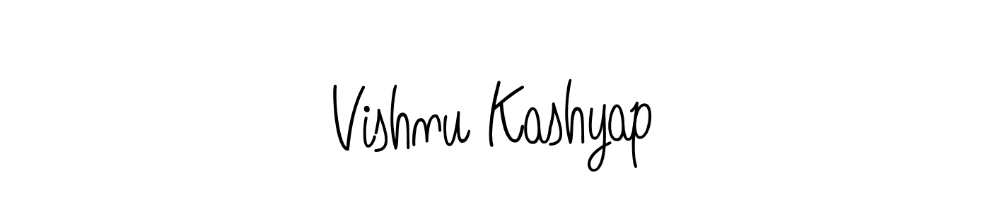 Use a signature maker to create a handwritten signature online. With this signature software, you can design (Angelique-Rose-font-FFP) your own signature for name Vishnu Kashyap. Vishnu Kashyap signature style 5 images and pictures png