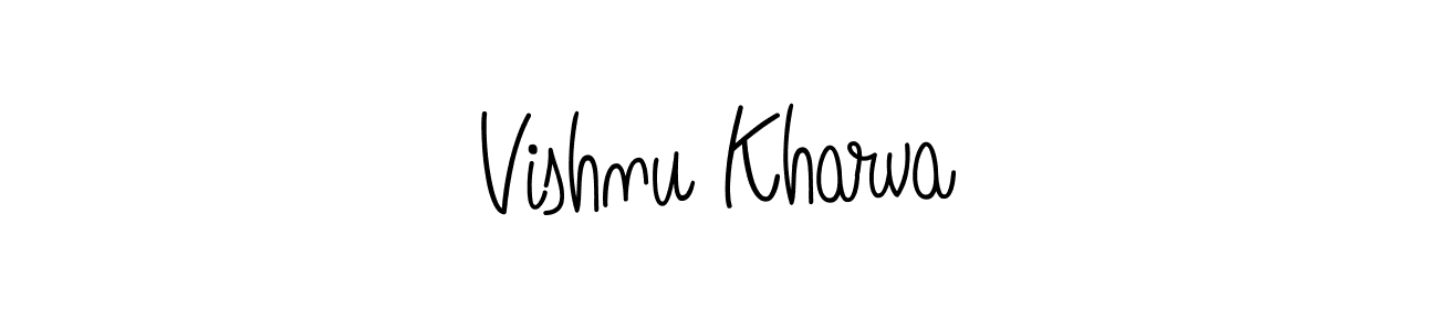 You should practise on your own different ways (Angelique-Rose-font-FFP) to write your name (Vishnu Kharva) in signature. don't let someone else do it for you. Vishnu Kharva signature style 5 images and pictures png