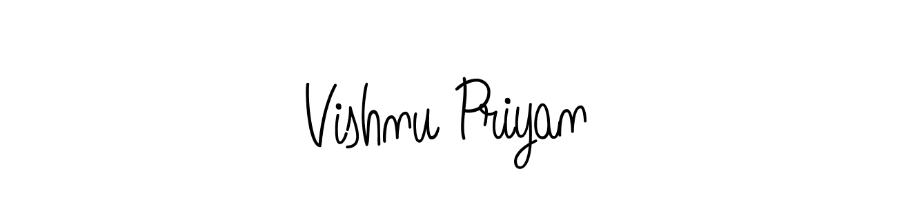 How to Draw Vishnu Priyan signature style? Angelique-Rose-font-FFP is a latest design signature styles for name Vishnu Priyan. Vishnu Priyan signature style 5 images and pictures png