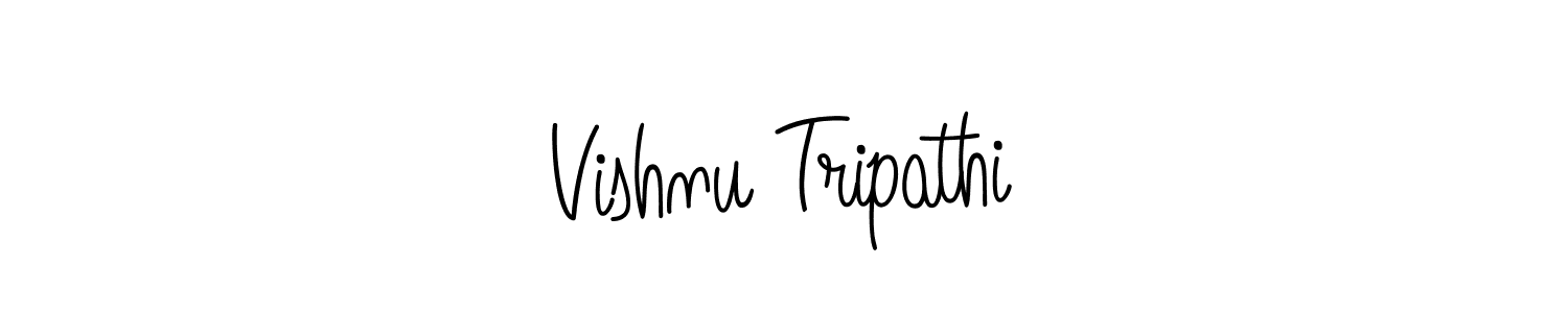 How to make Vishnu Tripathi name signature. Use Angelique-Rose-font-FFP style for creating short signs online. This is the latest handwritten sign. Vishnu Tripathi signature style 5 images and pictures png