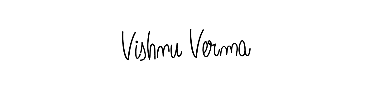 Use a signature maker to create a handwritten signature online. With this signature software, you can design (Angelique-Rose-font-FFP) your own signature for name Vishnu Verma. Vishnu Verma signature style 5 images and pictures png