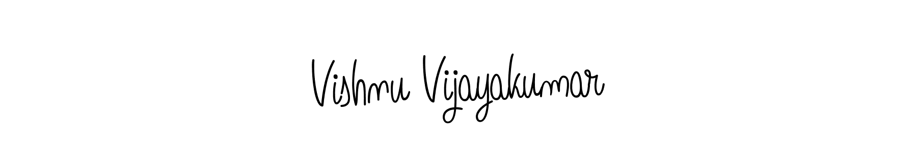You should practise on your own different ways (Angelique-Rose-font-FFP) to write your name (Vishnu Vijayakumar) in signature. don't let someone else do it for you. Vishnu Vijayakumar signature style 5 images and pictures png