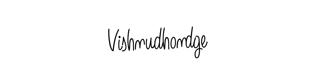 How to make Vishnudhondge name signature. Use Angelique-Rose-font-FFP style for creating short signs online. This is the latest handwritten sign. Vishnudhondge signature style 5 images and pictures png