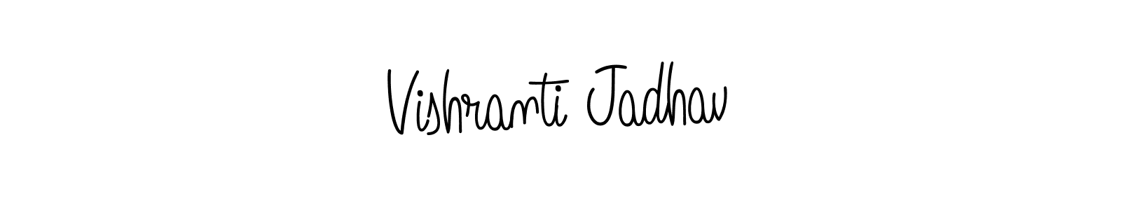 The best way (Angelique-Rose-font-FFP) to make a short signature is to pick only two or three words in your name. The name Vishranti Jadhav include a total of six letters. For converting this name. Vishranti Jadhav signature style 5 images and pictures png