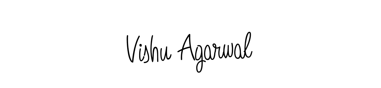 Use a signature maker to create a handwritten signature online. With this signature software, you can design (Angelique-Rose-font-FFP) your own signature for name Vishu Agarwal. Vishu Agarwal signature style 5 images and pictures png