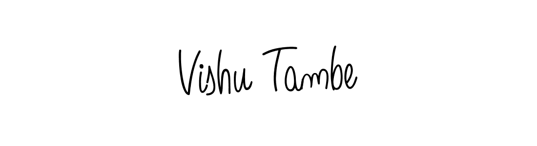 Make a beautiful signature design for name Vishu Tambe. With this signature (Angelique-Rose-font-FFP) style, you can create a handwritten signature for free. Vishu Tambe signature style 5 images and pictures png