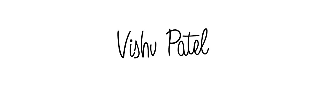 Vishv Patel stylish signature style. Best Handwritten Sign (Angelique-Rose-font-FFP) for my name. Handwritten Signature Collection Ideas for my name Vishv Patel. Vishv Patel signature style 5 images and pictures png