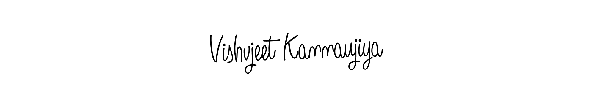 Make a beautiful signature design for name Vishvjeet Kannaujiya. With this signature (Angelique-Rose-font-FFP) style, you can create a handwritten signature for free. Vishvjeet Kannaujiya signature style 5 images and pictures png