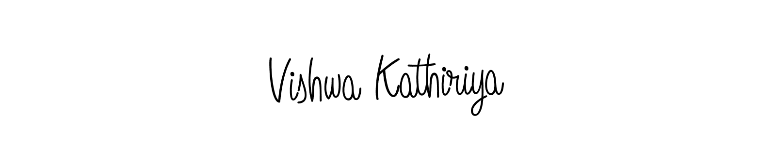 Make a beautiful signature design for name Vishwa Kathiriya. With this signature (Angelique-Rose-font-FFP) style, you can create a handwritten signature for free. Vishwa Kathiriya signature style 5 images and pictures png