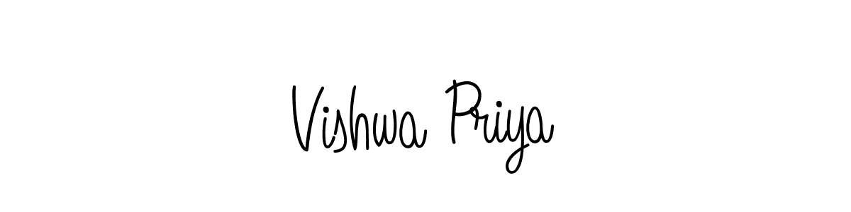 Angelique-Rose-font-FFP is a professional signature style that is perfect for those who want to add a touch of class to their signature. It is also a great choice for those who want to make their signature more unique. Get Vishwa Priya name to fancy signature for free. Vishwa Priya signature style 5 images and pictures png