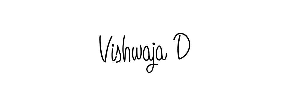 Use a signature maker to create a handwritten signature online. With this signature software, you can design (Angelique-Rose-font-FFP) your own signature for name Vishwaja D. Vishwaja D signature style 5 images and pictures png