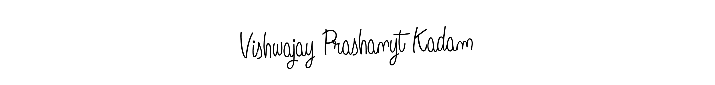 How to make Vishwajay Prashanyt Kadam name signature. Use Angelique-Rose-font-FFP style for creating short signs online. This is the latest handwritten sign. Vishwajay Prashanyt Kadam signature style 5 images and pictures png