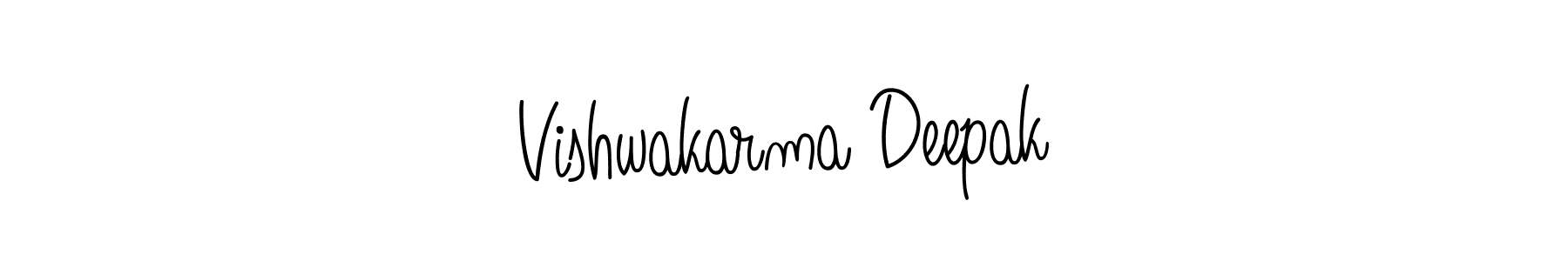 The best way (Angelique-Rose-font-FFP) to make a short signature is to pick only two or three words in your name. The name Vishwakarma Deepak include a total of six letters. For converting this name. Vishwakarma Deepak signature style 5 images and pictures png