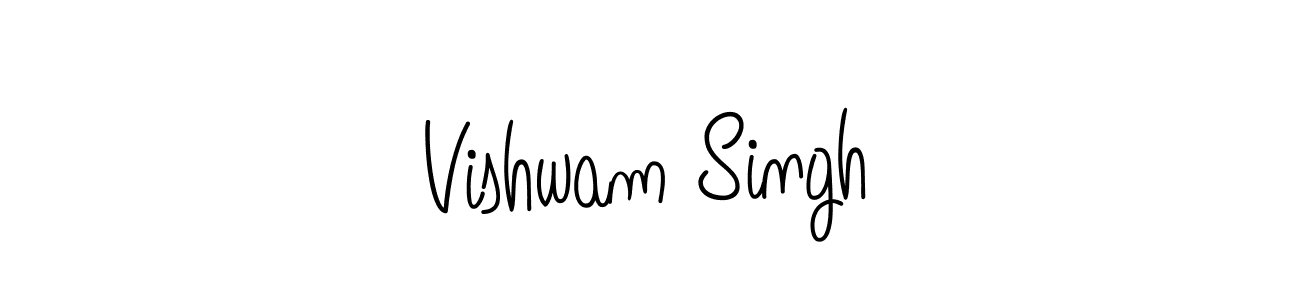 You should practise on your own different ways (Angelique-Rose-font-FFP) to write your name (Vishwam Singh) in signature. don't let someone else do it for you. Vishwam Singh signature style 5 images and pictures png