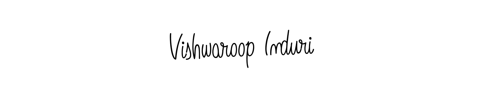 Make a beautiful signature design for name Vishwaroop Induri. With this signature (Angelique-Rose-font-FFP) style, you can create a handwritten signature for free. Vishwaroop Induri signature style 5 images and pictures png