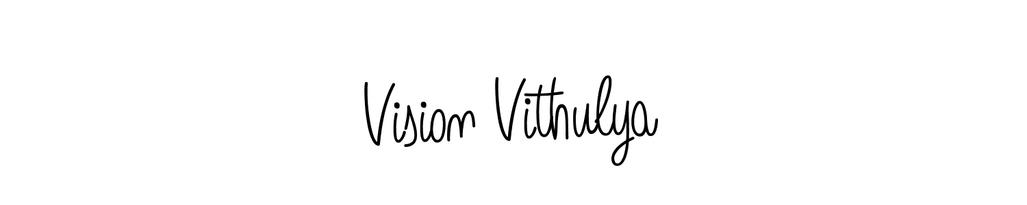 Design your own signature with our free online signature maker. With this signature software, you can create a handwritten (Angelique-Rose-font-FFP) signature for name Vision Vithulya. Vision Vithulya signature style 5 images and pictures png