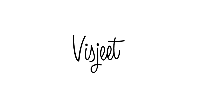The best way (Angelique-Rose-font-FFP) to make a short signature is to pick only two or three words in your name. The name Visjeet include a total of six letters. For converting this name. Visjeet signature style 5 images and pictures png