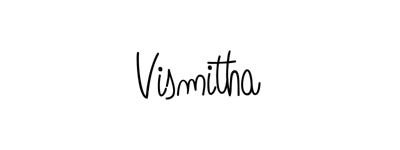 How to make Vismitha name signature. Use Angelique-Rose-font-FFP style for creating short signs online. This is the latest handwritten sign. Vismitha signature style 5 images and pictures png