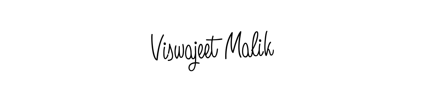 The best way (Angelique-Rose-font-FFP) to make a short signature is to pick only two or three words in your name. The name Viswajeet Malik include a total of six letters. For converting this name. Viswajeet Malik signature style 5 images and pictures png