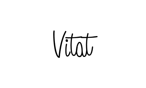 You should practise on your own different ways (Angelique-Rose-font-FFP) to write your name (Vitat) in signature. don't let someone else do it for you. Vitat signature style 5 images and pictures png