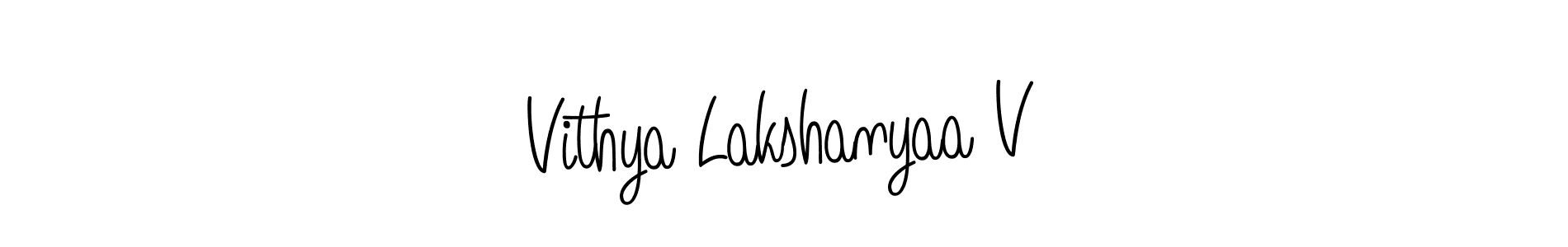 Design your own signature with our free online signature maker. With this signature software, you can create a handwritten (Angelique-Rose-font-FFP) signature for name Vithya Lakshanyaa V. Vithya Lakshanyaa V signature style 5 images and pictures png