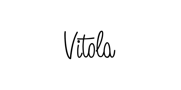 Make a beautiful signature design for name Vitola. With this signature (Angelique-Rose-font-FFP) style, you can create a handwritten signature for free. Vitola signature style 5 images and pictures png