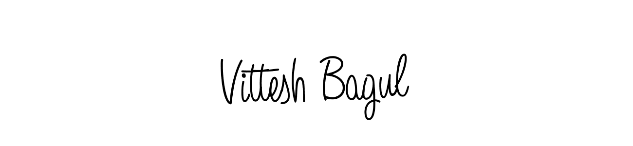 You should practise on your own different ways (Angelique-Rose-font-FFP) to write your name (Vittesh Bagul) in signature. don't let someone else do it for you. Vittesh Bagul signature style 5 images and pictures png