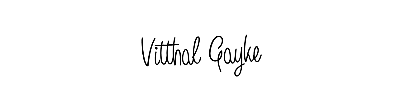 The best way (Angelique-Rose-font-FFP) to make a short signature is to pick only two or three words in your name. The name Vitthal Gayke include a total of six letters. For converting this name. Vitthal Gayke signature style 5 images and pictures png