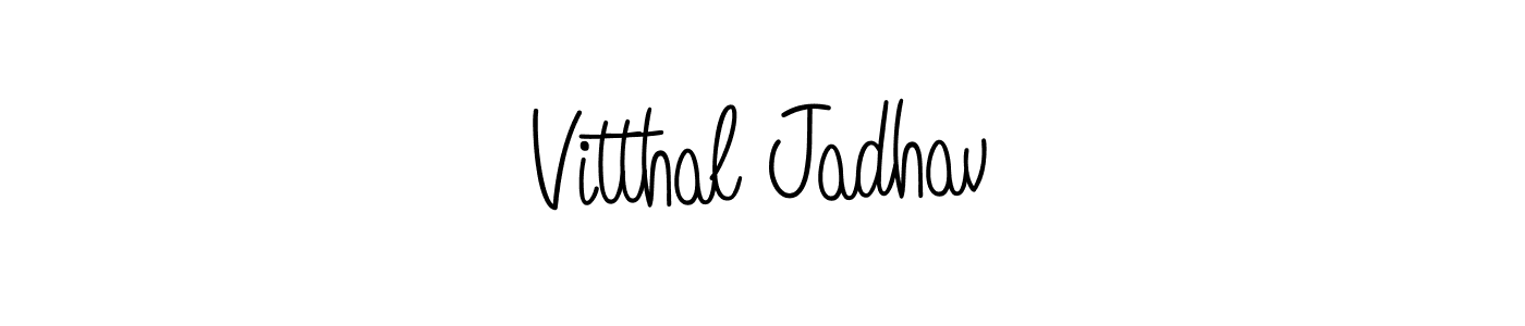 This is the best signature style for the Vitthal Jadhav name. Also you like these signature font (Angelique-Rose-font-FFP). Mix name signature. Vitthal Jadhav signature style 5 images and pictures png