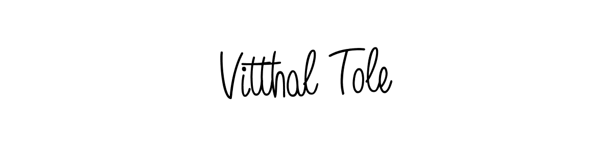 You should practise on your own different ways (Angelique-Rose-font-FFP) to write your name (Vitthal Tole) in signature. don't let someone else do it for you. Vitthal Tole signature style 5 images and pictures png