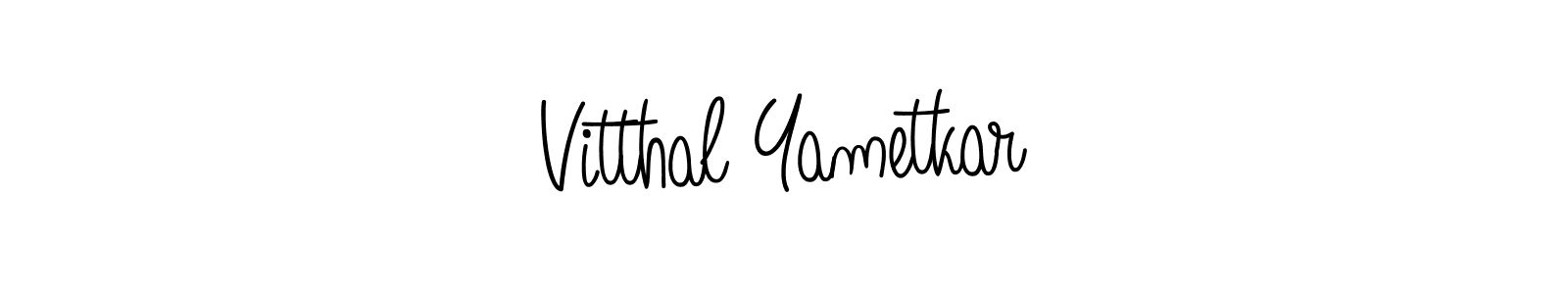 You should practise on your own different ways (Angelique-Rose-font-FFP) to write your name (Vitthal Yametkar) in signature. don't let someone else do it for you. Vitthal Yametkar signature style 5 images and pictures png