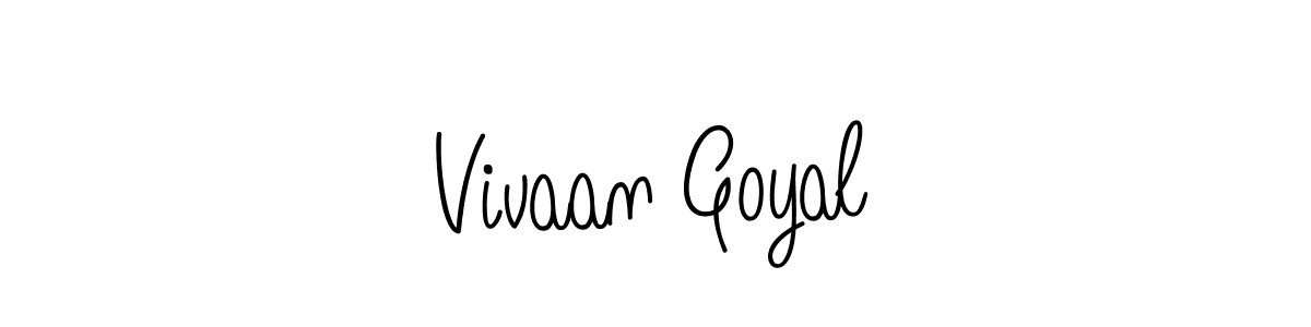 How to make Vivaan Goyal name signature. Use Angelique-Rose-font-FFP style for creating short signs online. This is the latest handwritten sign. Vivaan Goyal signature style 5 images and pictures png