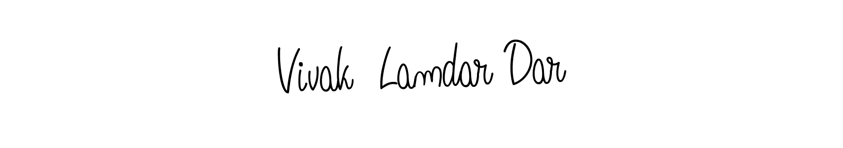 The best way (Angelique-Rose-font-FFP) to make a short signature is to pick only two or three words in your name. The name Vivak  Lamdar Dar include a total of six letters. For converting this name. Vivak  Lamdar Dar signature style 5 images and pictures png