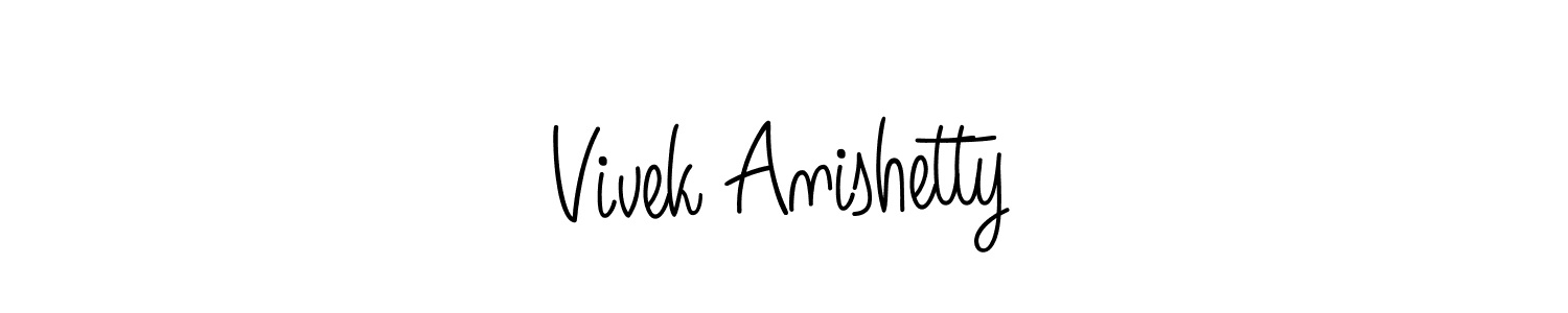 Angelique-Rose-font-FFP is a professional signature style that is perfect for those who want to add a touch of class to their signature. It is also a great choice for those who want to make their signature more unique. Get Vivek Anishetty name to fancy signature for free. Vivek Anishetty signature style 5 images and pictures png